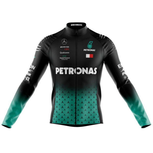 Camisa Ciclismo Petronas Manga Longa Zíper Full Fitness Dry Fit Mtb - Imagem 1