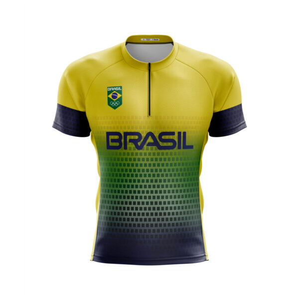 Kit Camisa Brasil Manga Curta Pai E Filho Profissional Bike - Imagem 6
