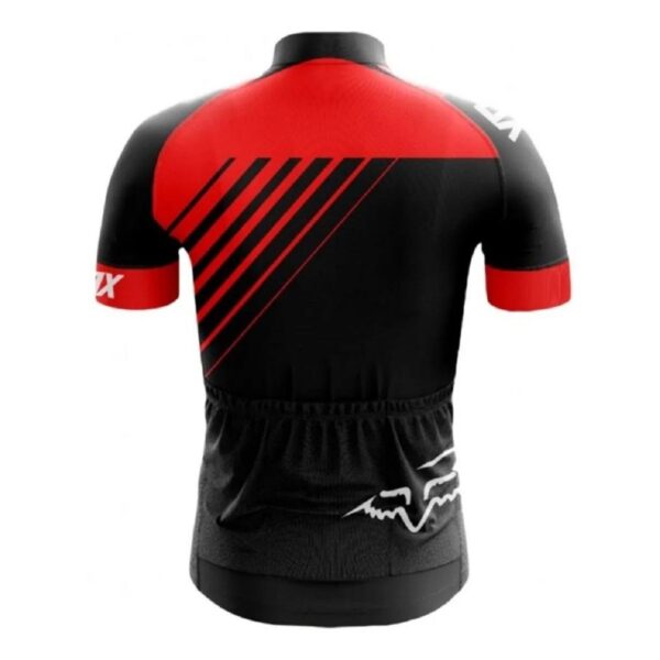 Camisa Ciclismo Fox Vermelha Manga Curta Zíper Fitness Dry Fit Mtb - Imagem 2