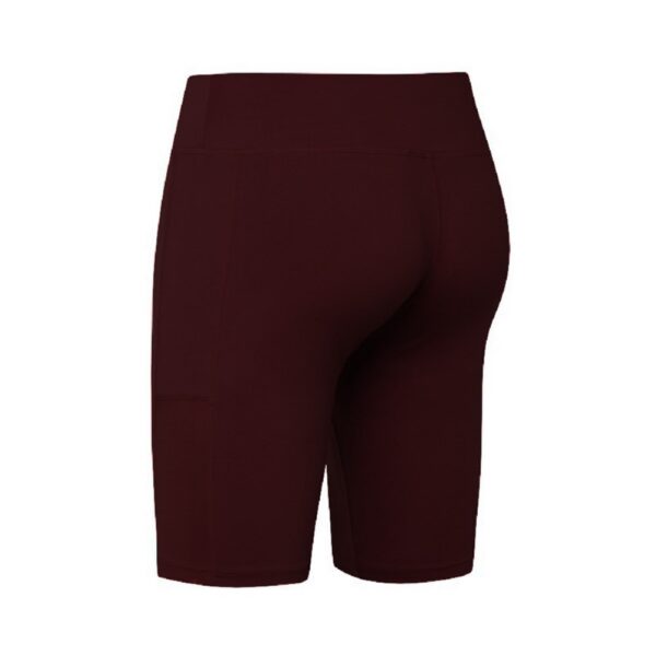 Bermuda Fitness Com Bolso Academia Dry Fit Cintura Alta Bordô - Imagem 2