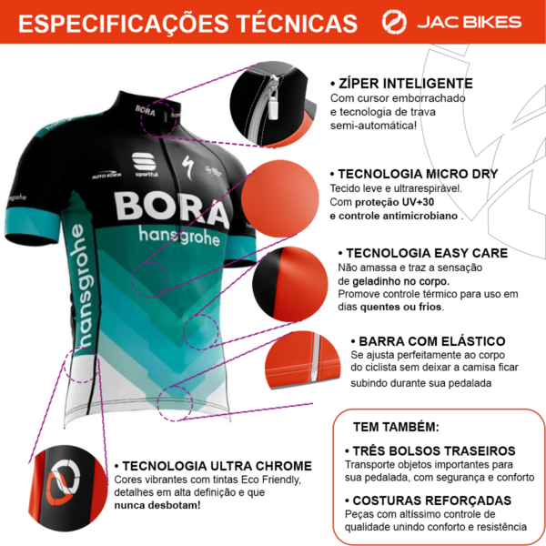 Camisa Ciclismo Dryfit Bicicleta Bike Bora Manga Curta Mtb - Imagem 3