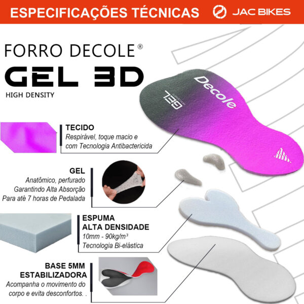Bermuda Ciclismo Feminina de Compressão com Forro Gel D80 - Imagem 4