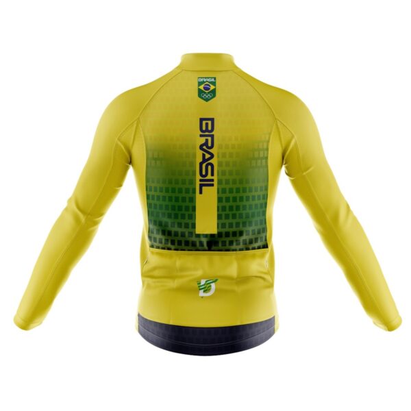 Camisa Ciclismo Brasil Manga Longa Zíper Full Fitness Dry Fit Decole - Imagem 2