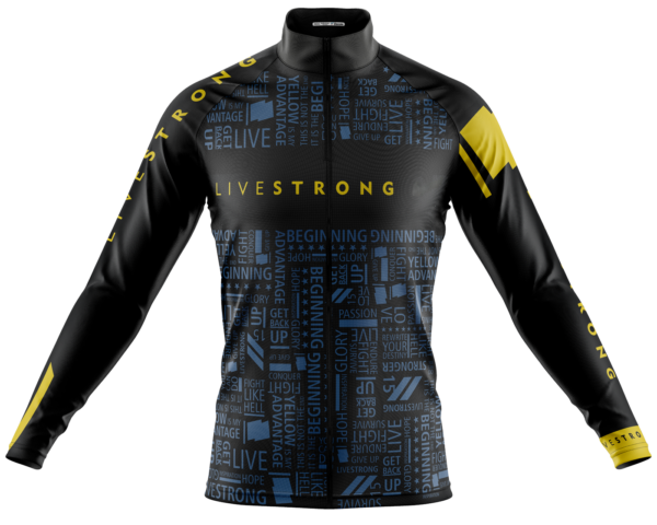Camisa Ciclismo Livestrong Manga Longa Zíper Full Fitness Dry Fit Decole - Imagem 1