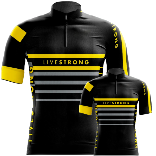 Kit Camisa Ciclismo Pai E Filho Livestrong Dry Fit Mtb Bike - Imagem 1