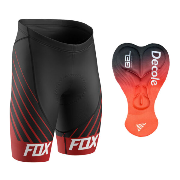Bermuda Fox Vermelha Para Ciclismo Com Forro Gel Confortável - Imagem 1