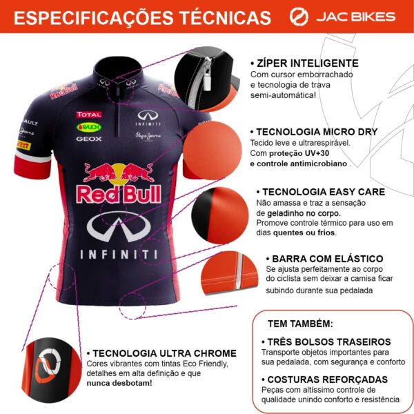 Kit Camisa Ciclismo Red Bull Pai E Filho Profissional - Imagem 3