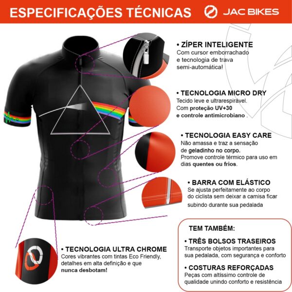 Kit Pai E Filho Pink Floyd Camisa Ciclismo Manga Curta Bike - Imagem 3