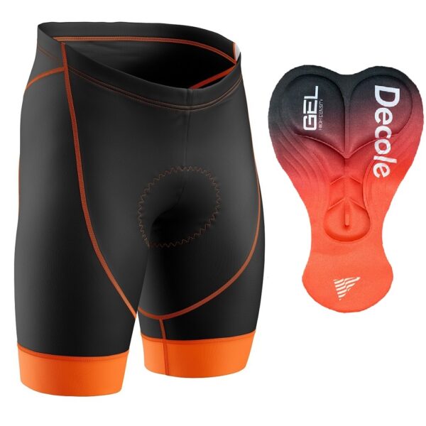 Bermuda Masculina de Compressão com Forro Gel Faixa Laranja - Imagem 1