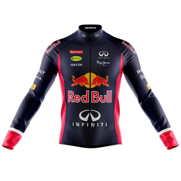 Camisa Ciclismo Red Bull Manga Longa Zíper Full Fitness Dry Fit Decole - Imagem 1