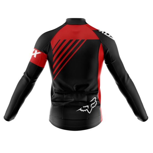 Camisa Ciclismo Fox Vermelha Manga Longa Zíper Full Dry Fit - Imagem 2