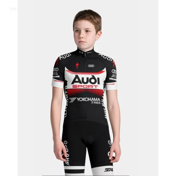Camisa Ciclismo Infantil Audi Manga Curta Dryfit - Imagem 1