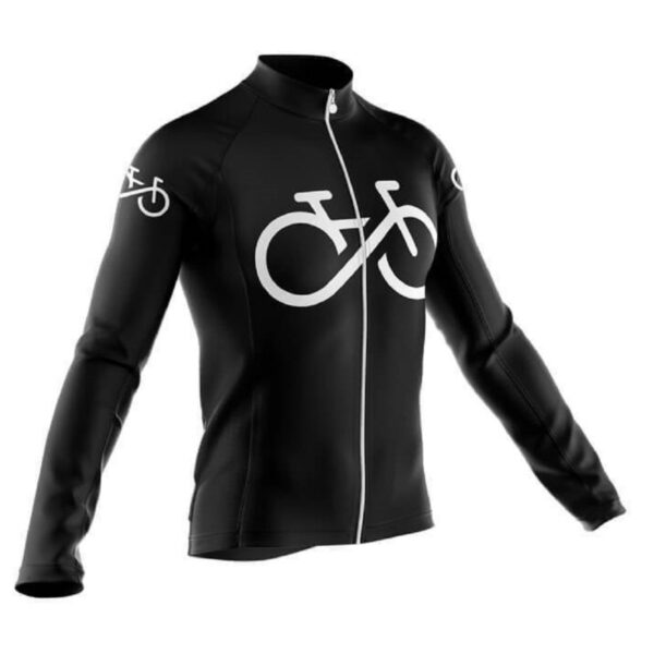 Camisa Ciclismo Bike Forever Preta Manga Longa Zíper Full Dry Fitness - Imagem 3