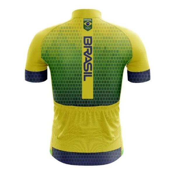 Kit Camisa Brasil Manga Curta Pai E Filho Profissional Bike - Imagem 2