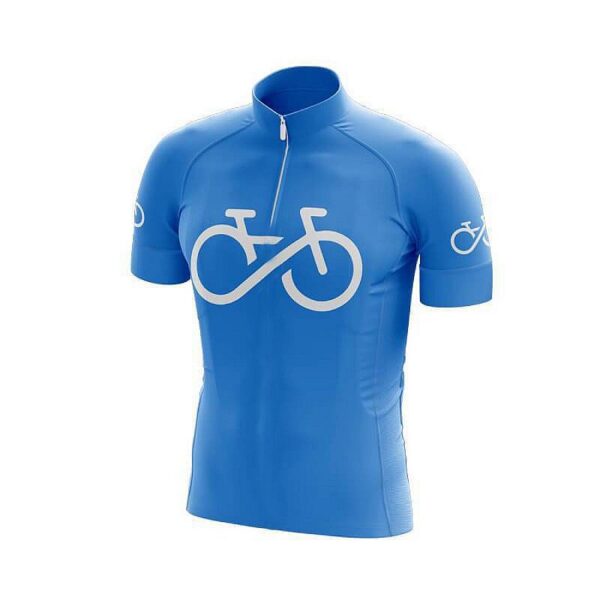 Kit Pai E Filho Camisa Ciclismo Bike Forever Azul Manga Curta Uv - Imagem 3