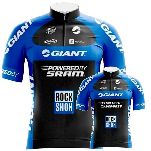 Kit Pai e Filho Camisa Ciclismo Adulto E Infantil Giant Mtb Speed Pro Uv - Imagem 1