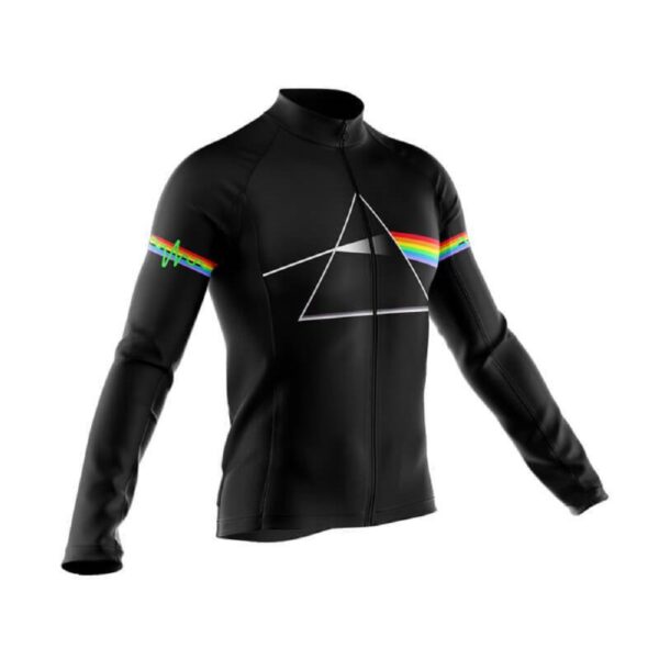 Camisa Ciclismo Pink Floyd Preta Manga Longa Zíper Full Fitness Dry Fit Decole - Imagem 3