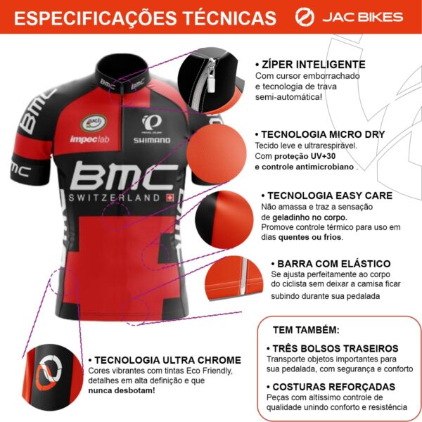 Kit Pai E Filho Camisa Ciclismo BMC Speed Proteção Mtb Pro - Imagem 3