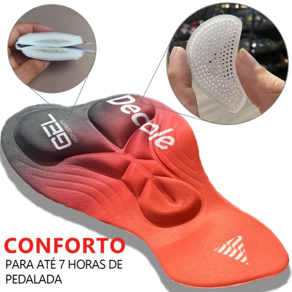 Bermuda Fox Vermelha Para Ciclismo Com Forro Gel Confortável - Imagem 2