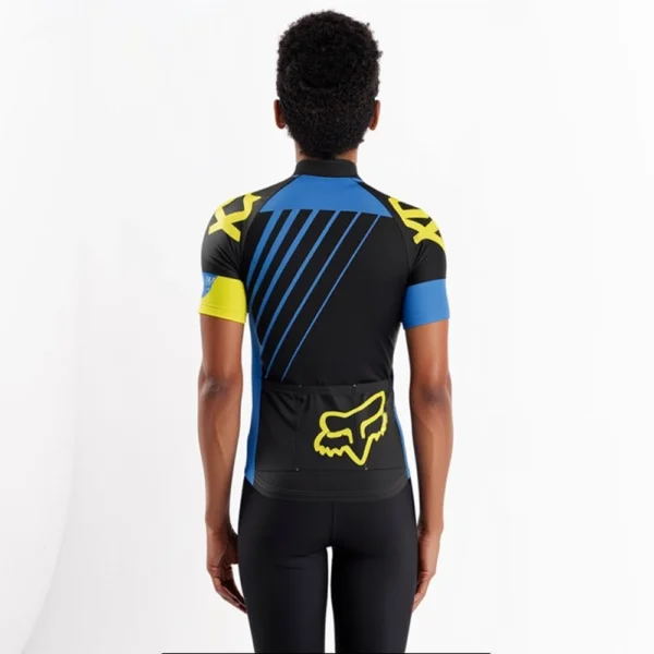 Camisa Ciclismo Infantil Fox Azul Manga Curta Dryfit - Imagem 2
