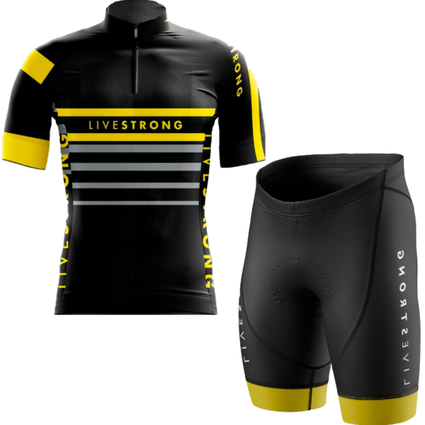 Conjunto Ciclismo Camisa Manga Curta Bermuda Livestrong - Imagem 1